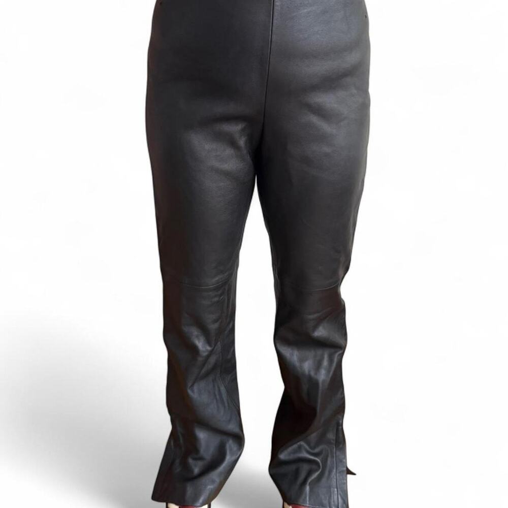 Dana buchman black leather pants women's size 10